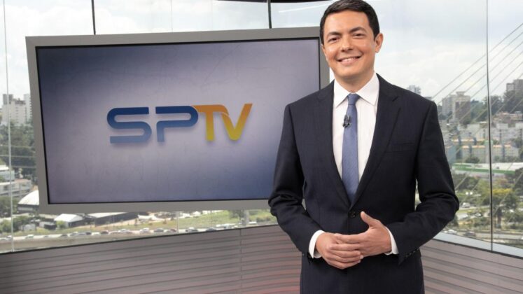 Alan Severiano no estúdio do SPTV 1
