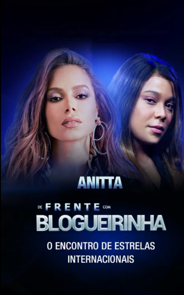 Anitta é a convidada do próximo De Frente com Blogueirinha, na Dia TV