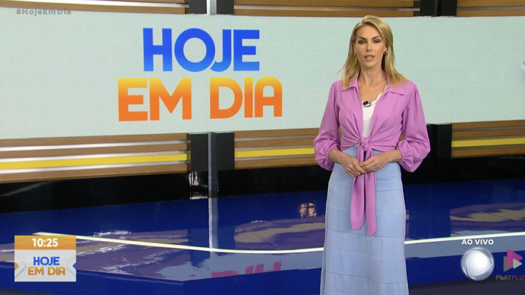 Ana Hickmann durante o Hoje em Dia