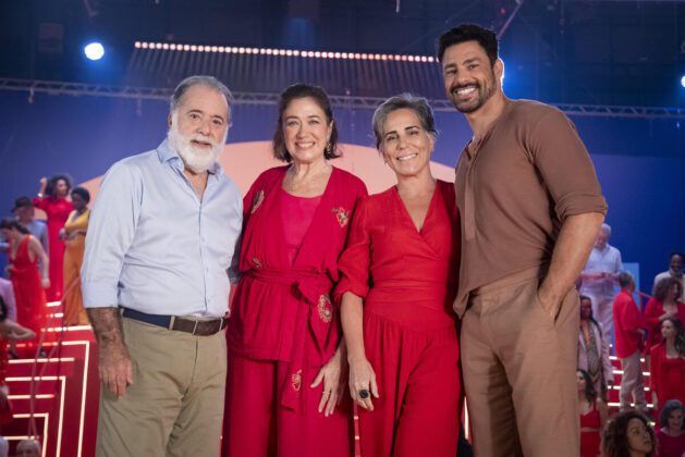 Lilia Cabral, Tony Ramos, Cauã Reymond e Glória Pires na mensagem de fim de ano da Globo