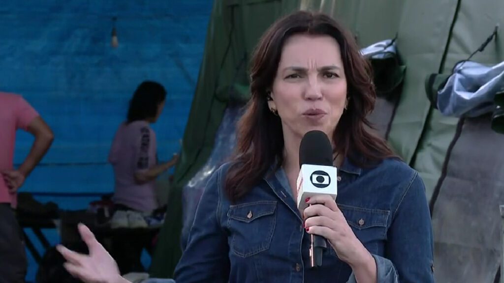 Ana Paula Araújo apresenta o Bom Dia Brasil direto do Rio Grande do Sul
