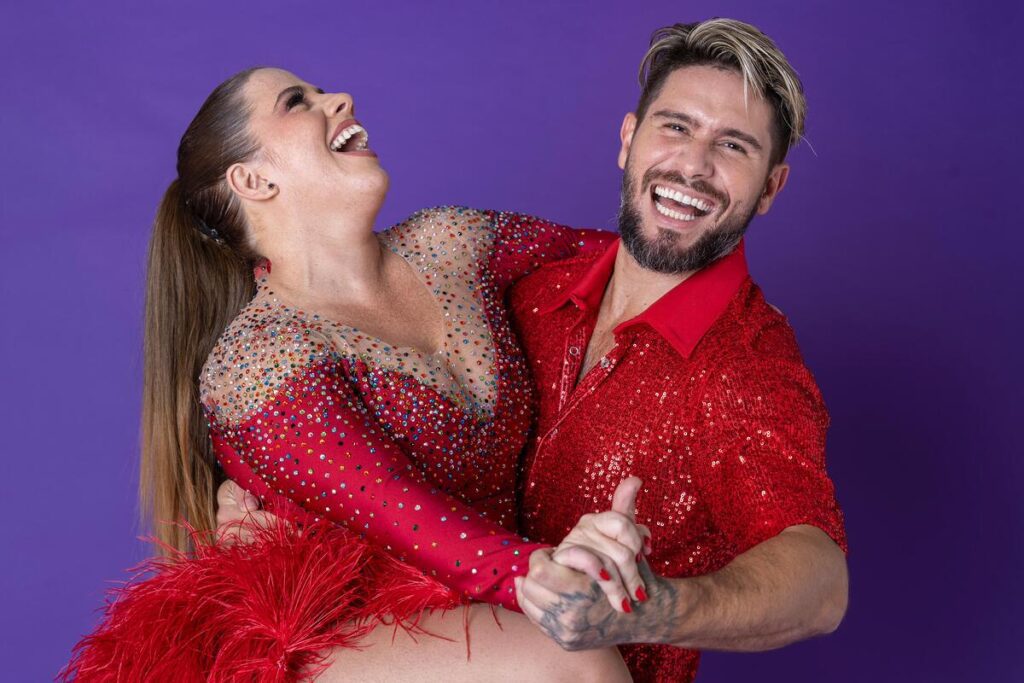 Tati Machado e Diego Maia comemoram vitória na Dança dos Famosos