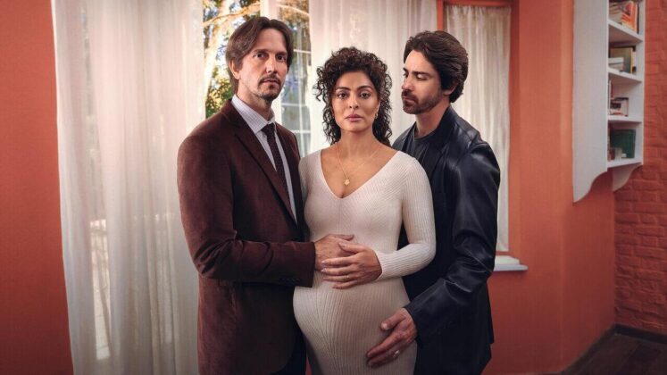 Wladimir Brichta, Juliana Paes e Felipe Abib como seus personagens em Pedaço de Mim