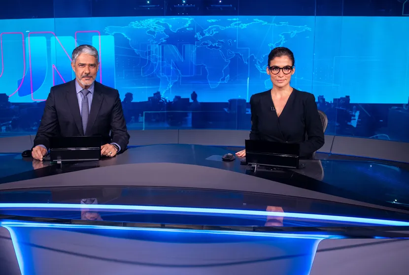 Willian Bonner e Renata Vasconcelos no Jornal Nacional