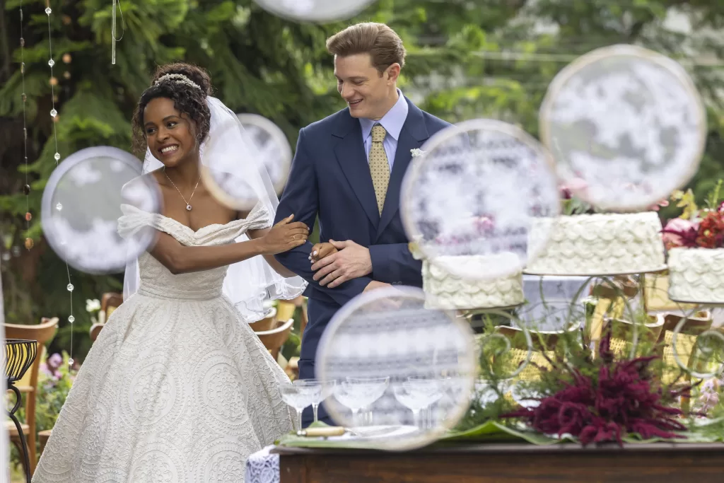 Beatriz e Beto no casamento dos personagens