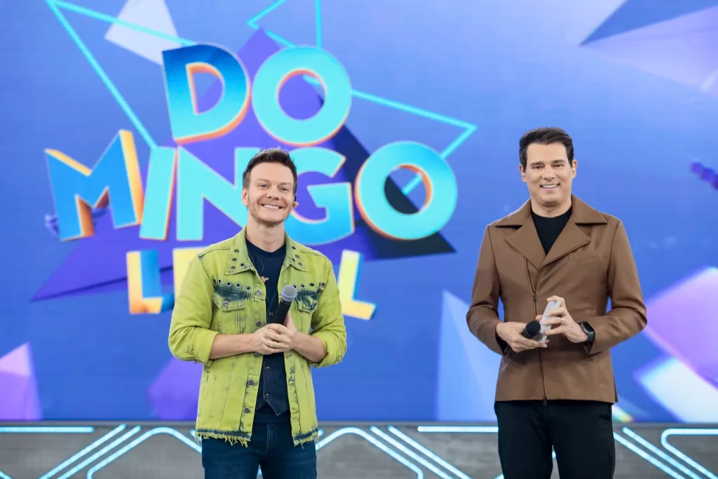 Michel Teló e Celso Portiolli no Domingo Legal