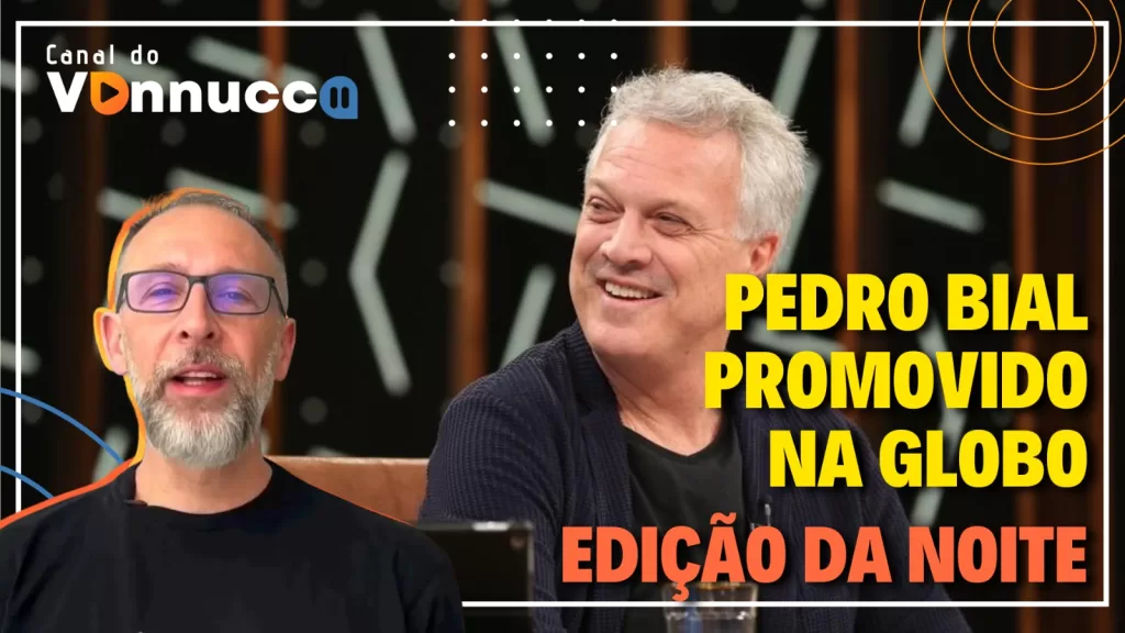 Pedro Bial em destaque na arte do Canal do Vannucci