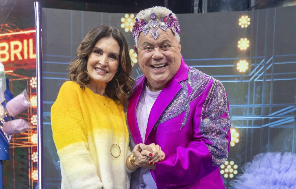 Fátima Bernardes e Milton Cunha no Domingão