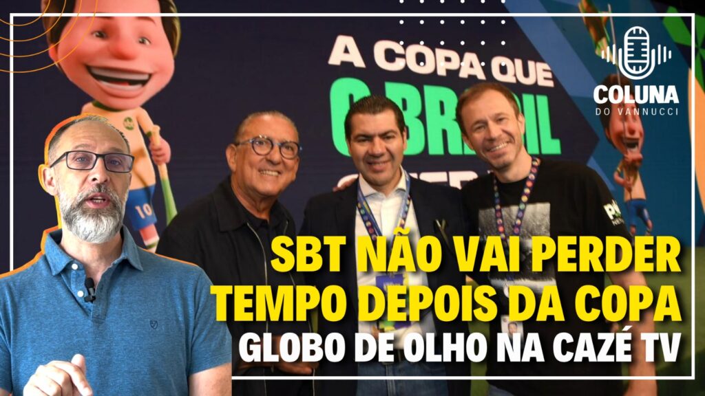 Capa da Coluna do Vannucci com equipe de esportes do SBT em destaque