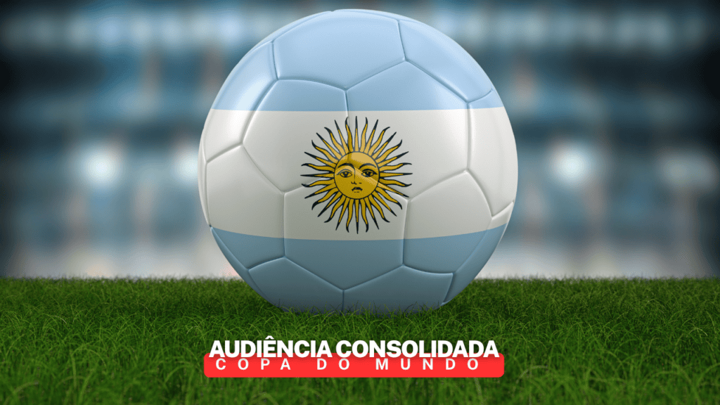 Bola com símbolo da argentina no meio do campo