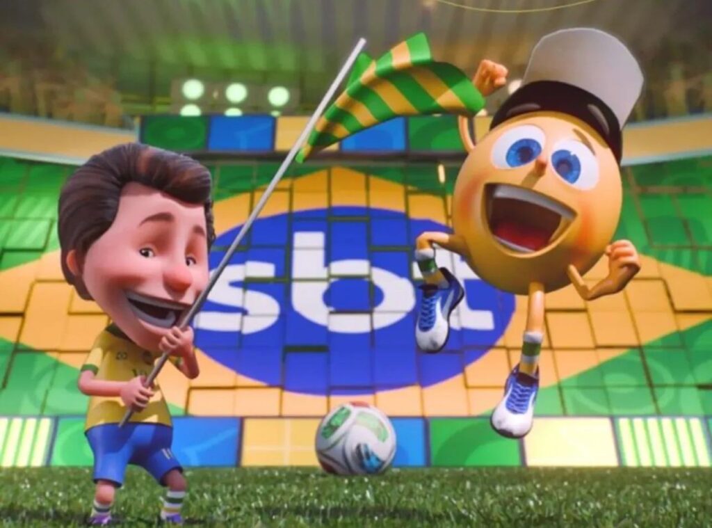 Arte com logo do SBT e silvinho